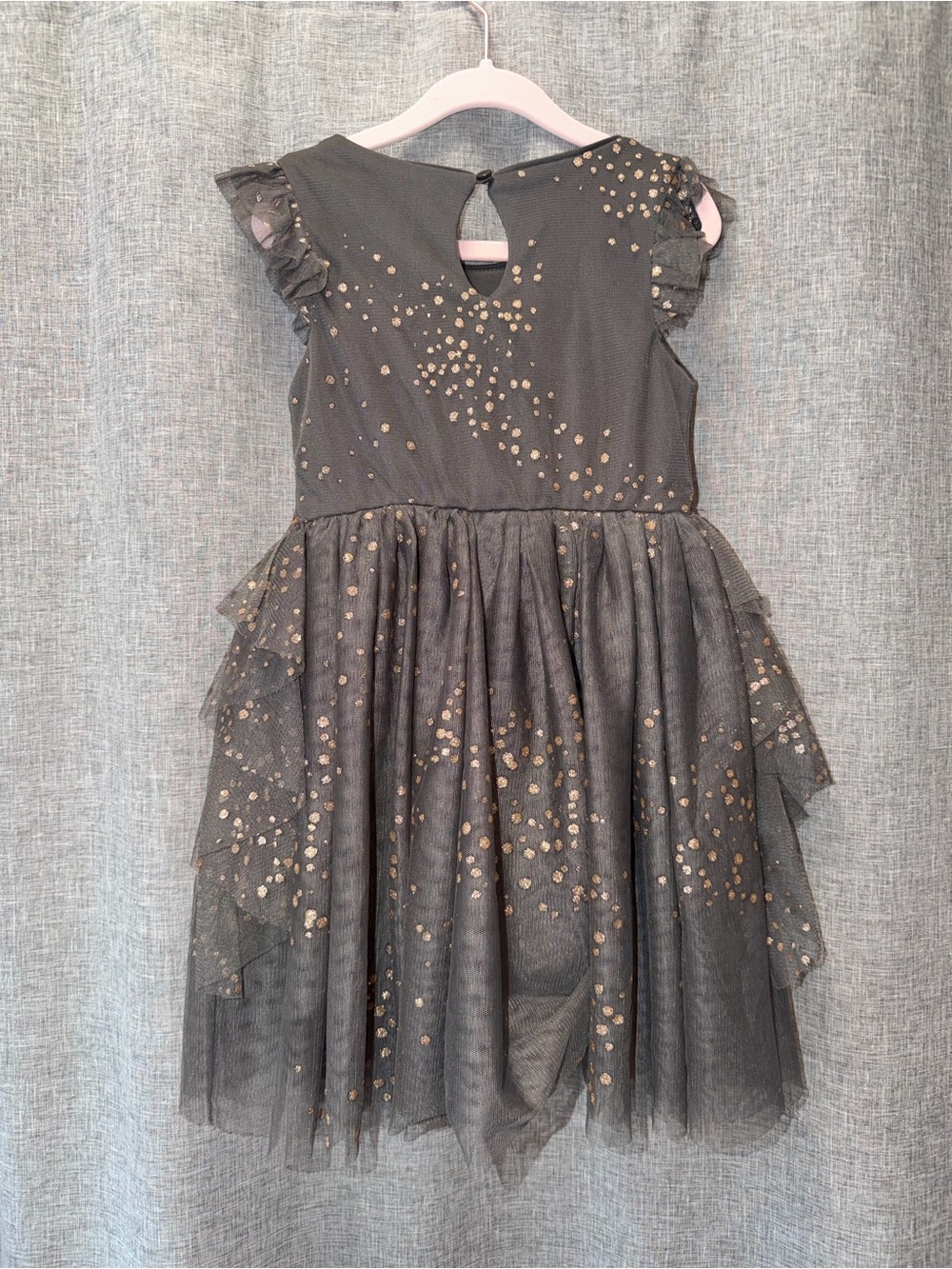 Cat & Jack Black and Gold Dot Tulle Party Dress XS (4/5) - Picture 3 of 3